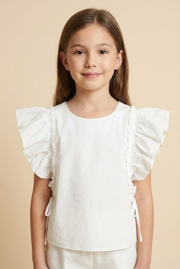 White Ruffled Top
