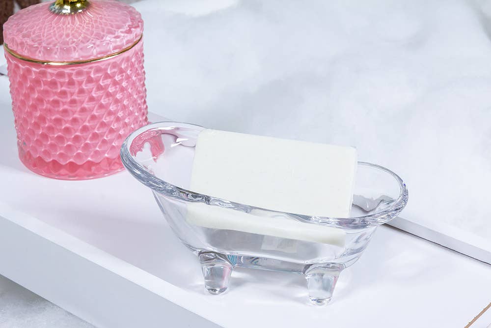 Glass Bathtub Soap Dish-6"L-597