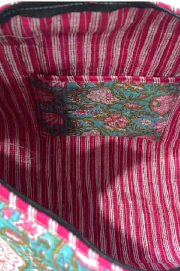 Paige Teal and Pink Floral Duffel Bag