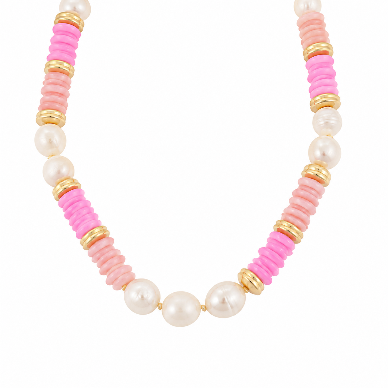 Pearl & Rondelle Shape Beads Necklace