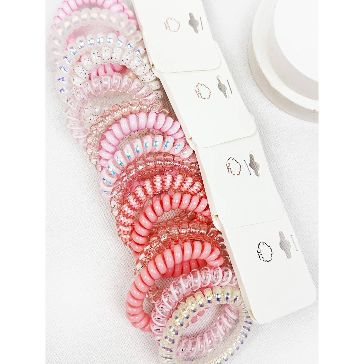 Mix of Pink Shades Spiral Hair Ties