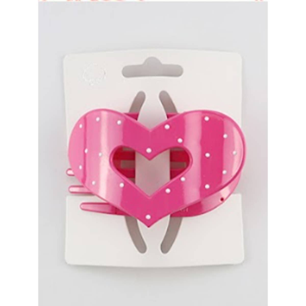 Lovely Polka Dot Heart Cut out Flat Hair Clip