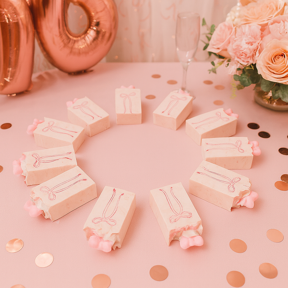 Pretty in Pink party favor sized Soap Bar with Pink Bow
