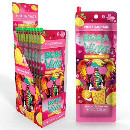 BobaVida Popping Boba - Pink Lemonade,10ct