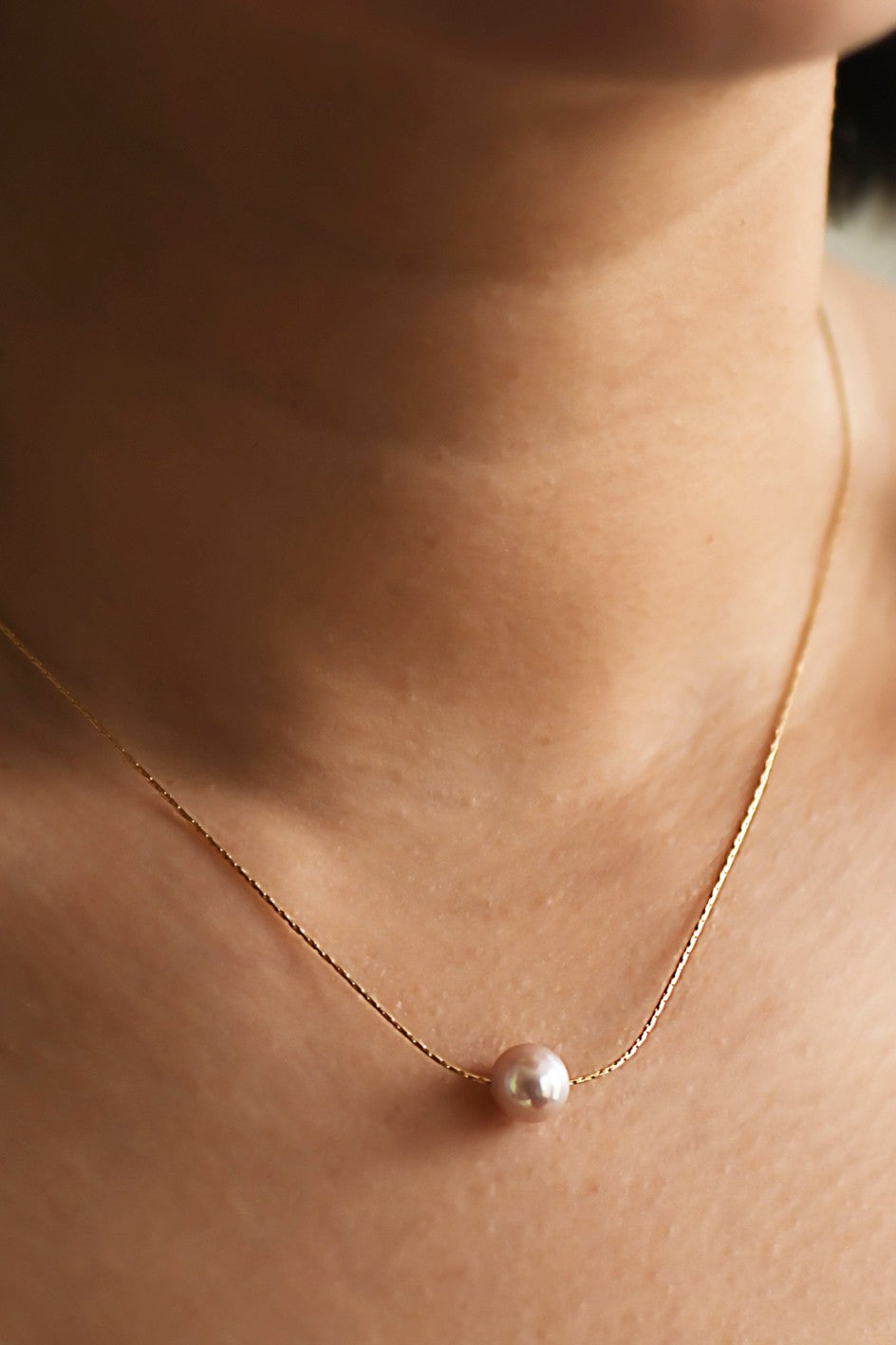 18k Gold Plated Waterproof Stainless Steel Pearl Necklace