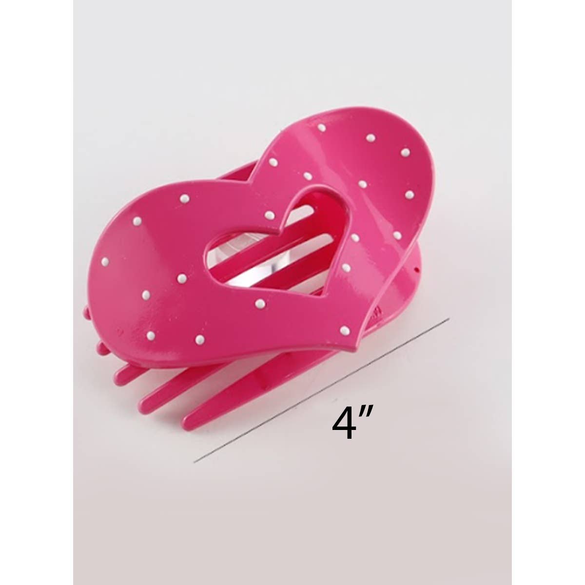Lovely Polka Dot Heart Cut out Flat Hair Clip