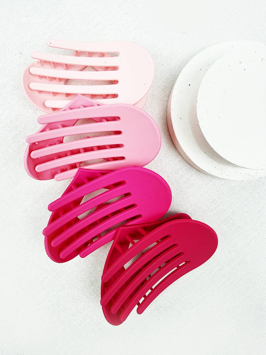 Pink Shades Heart Shape Cut Out Flat Hair Clip