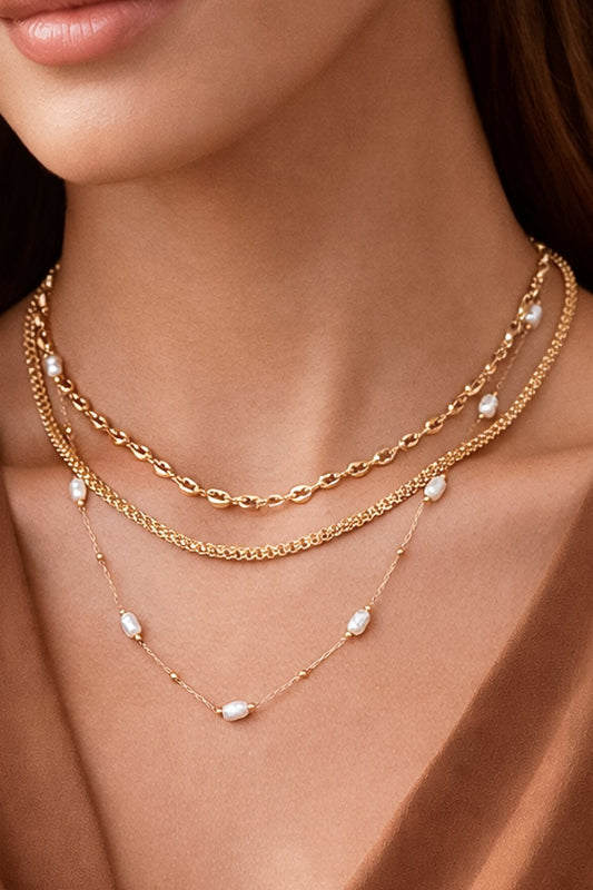 18k Gold Plated Waterproof Stainless Steel Chain Necklace