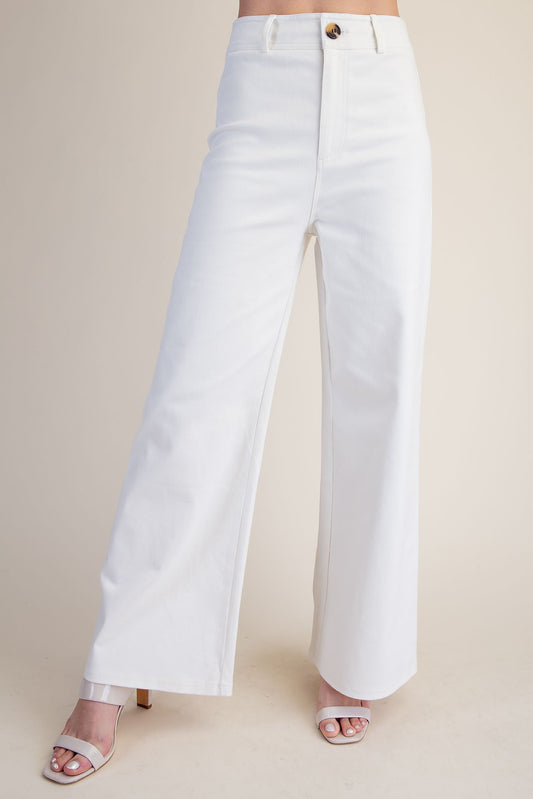 High-waist Straight Stretchy Pants