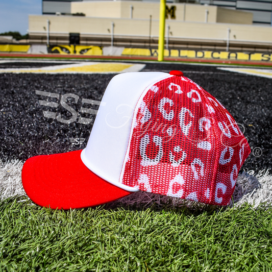 White Front Leopard Magna Pony® Mesh Foam Trucker Hat