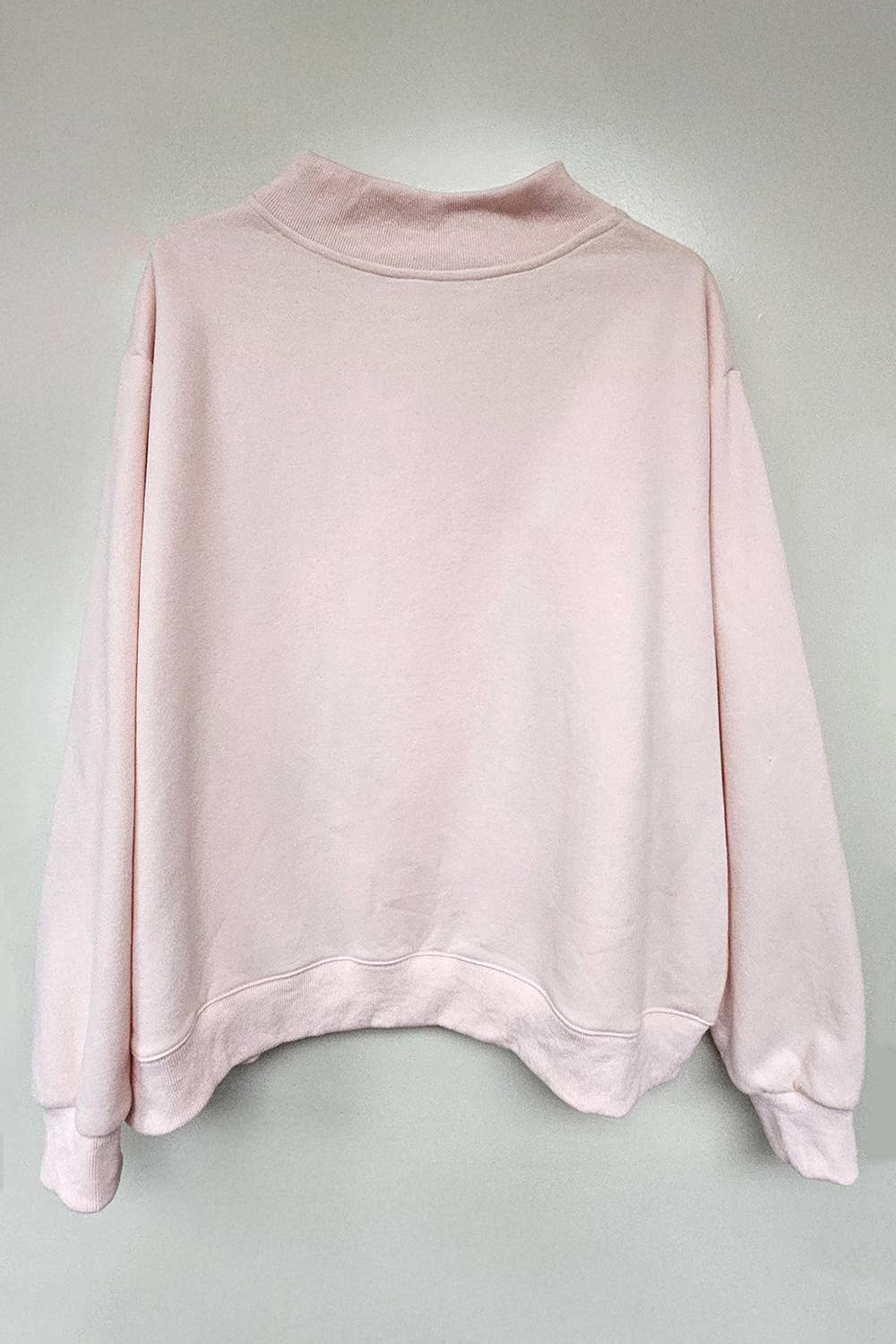 IT2594-BLESSED | 'BLESSED' Embroidered Mockneck Sweatshirt