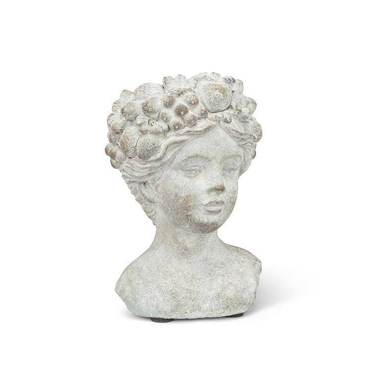 Woman w/Flower & Fruits Head Planter