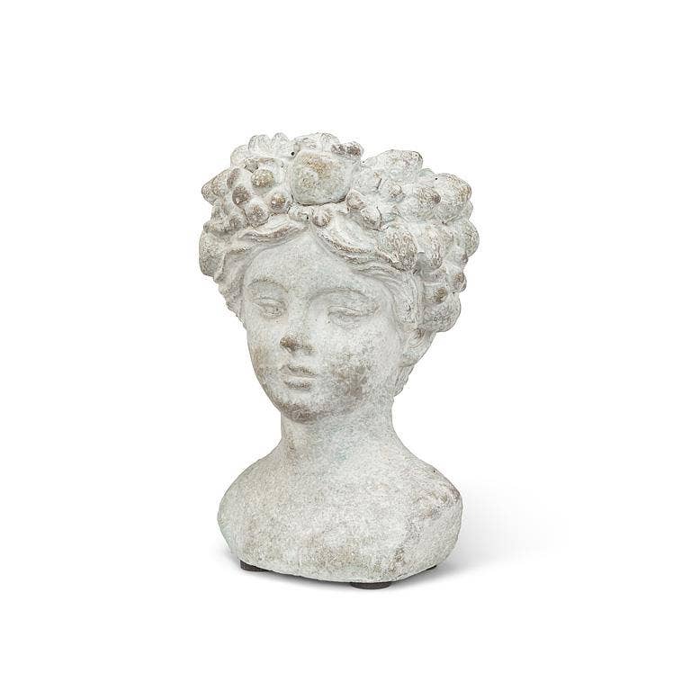 Woman w/Flower & Fruits Head Planter