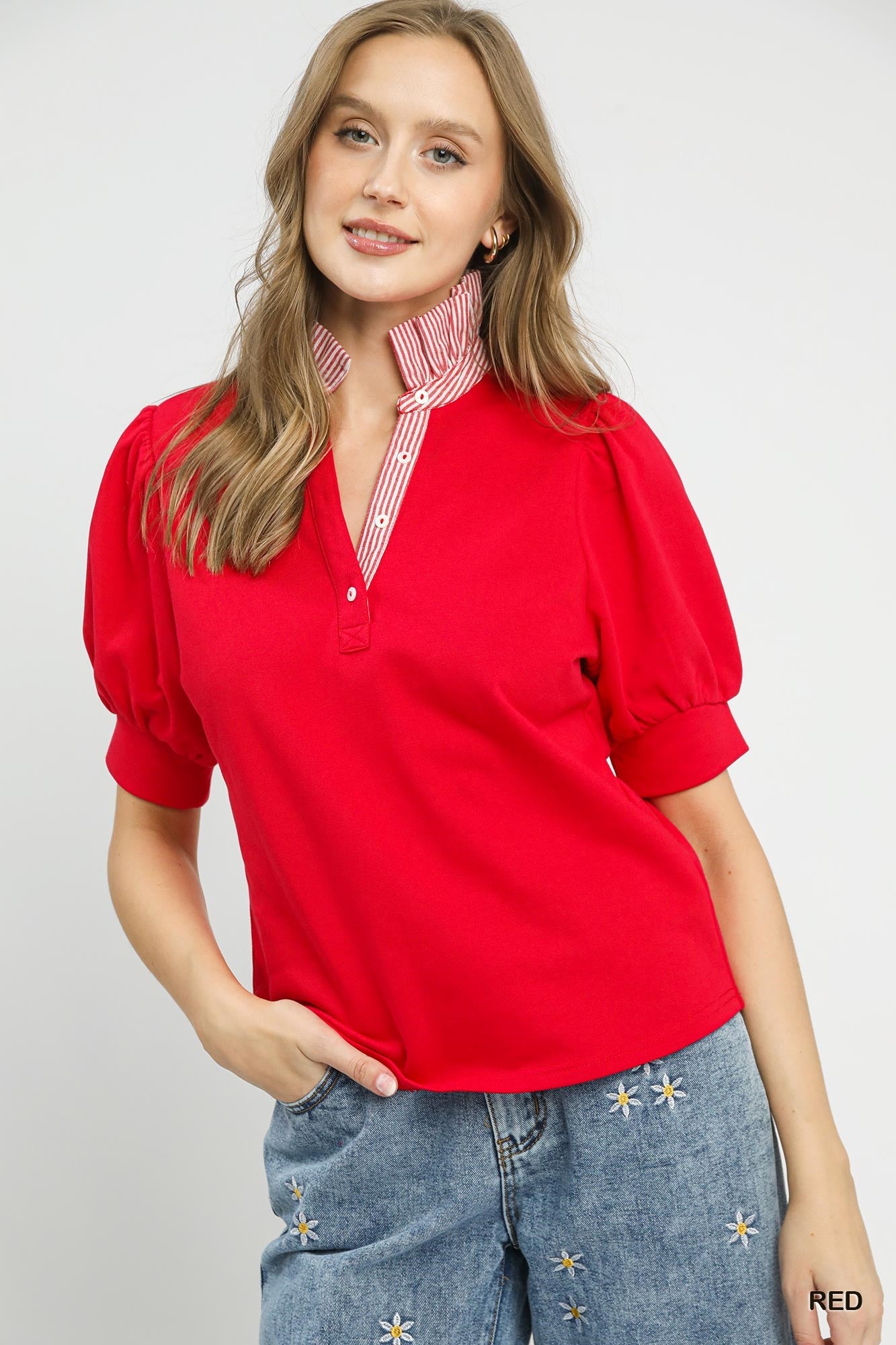 Red Puff Top