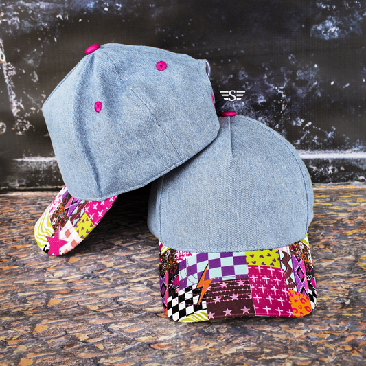 Canvas Denim Pattern Mix Bill Magna Pony® Cap