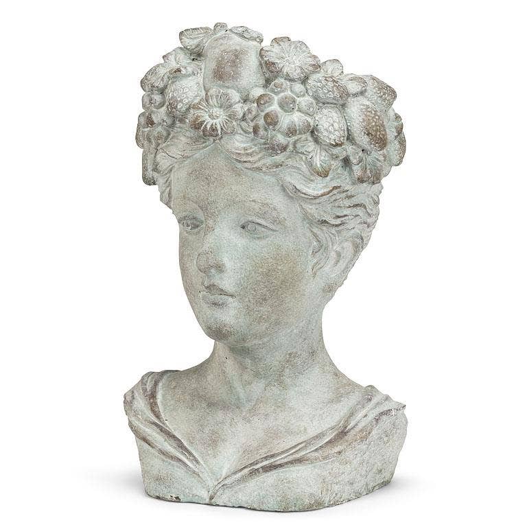 Woman w/Flower & Fruits Head Planter