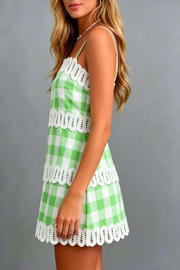 Plaid Strap Mini Dress