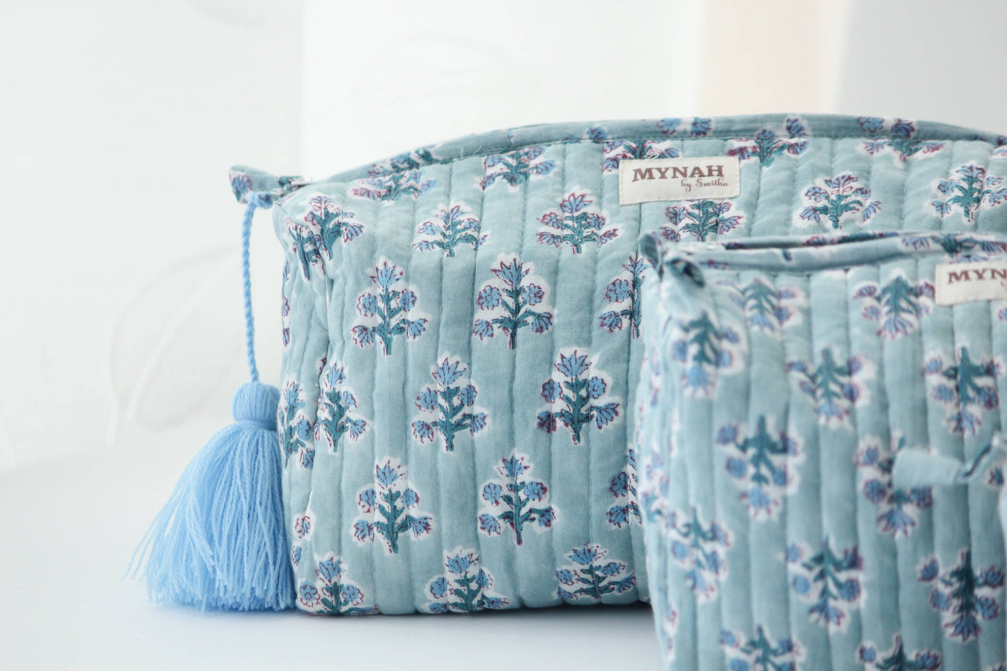 Dusty blue motif travel/make up/organizer/wet bag-LARGE only