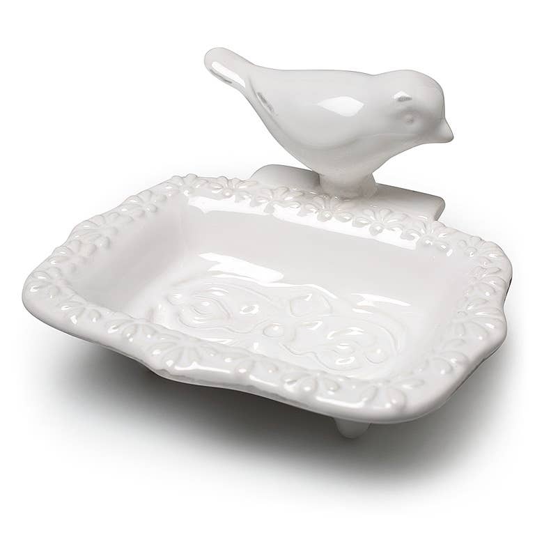 White Bird Soap Dish-5"L