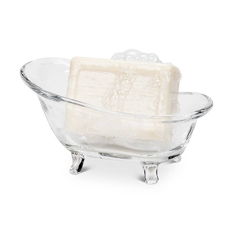 Glass Bathtub Soap Dish-6"L-597
