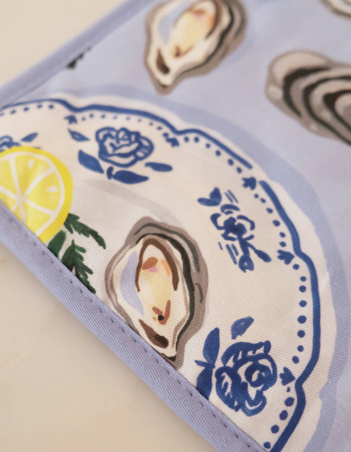 Cotton Oven Mitt + Pot Holder Set | Oysters