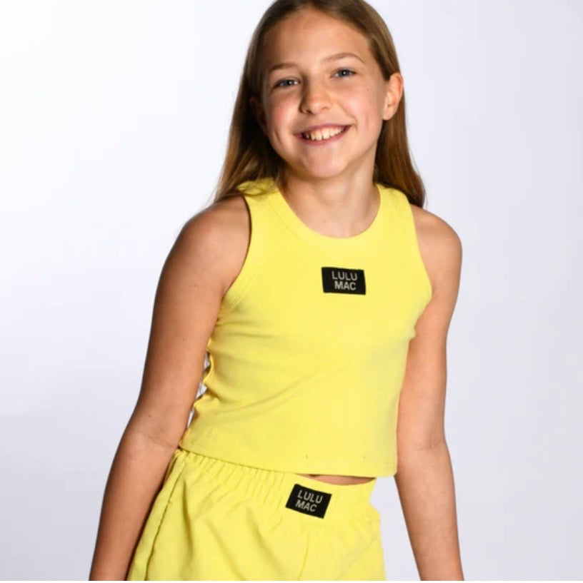 NEON YELLOW KIDS SOLID TANK