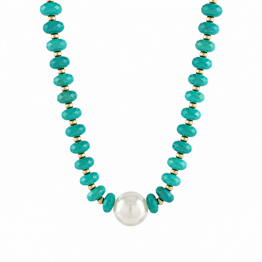 Pearl Accent Rondelle Bead Necklace
