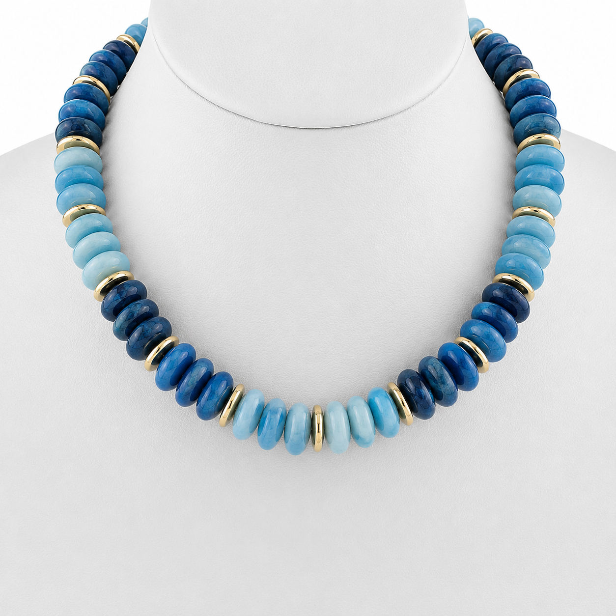 Marbleized Rondelle Stone Necklace