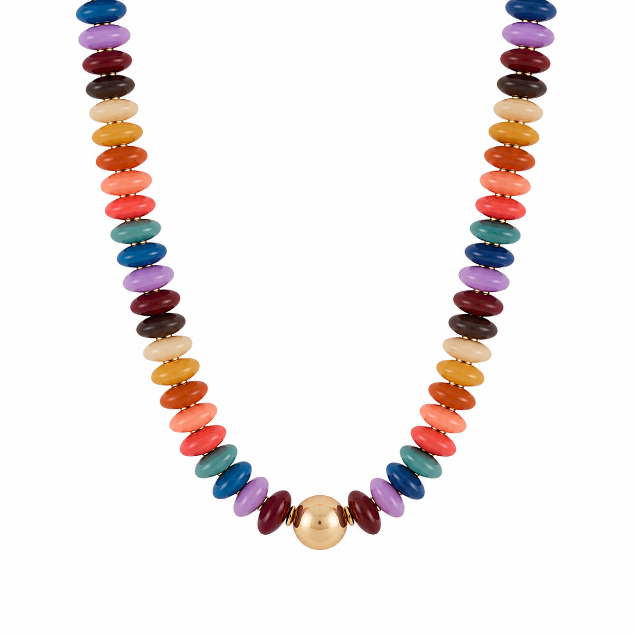 Metal Ball & Rondelle Beads Necklace