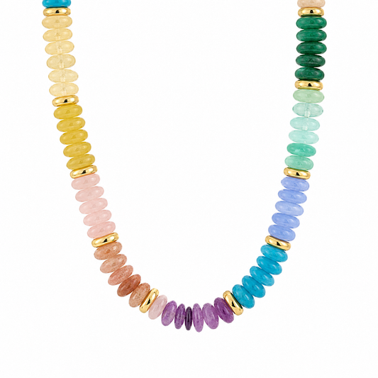 Marble Rondelle Bead Necklace