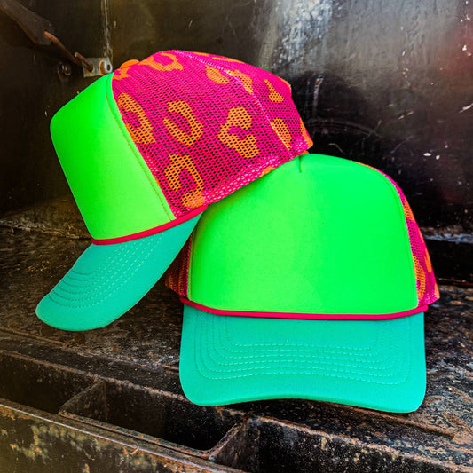 NEON LEOPARD Magna Pony® Mesh Foam Trucker Hat