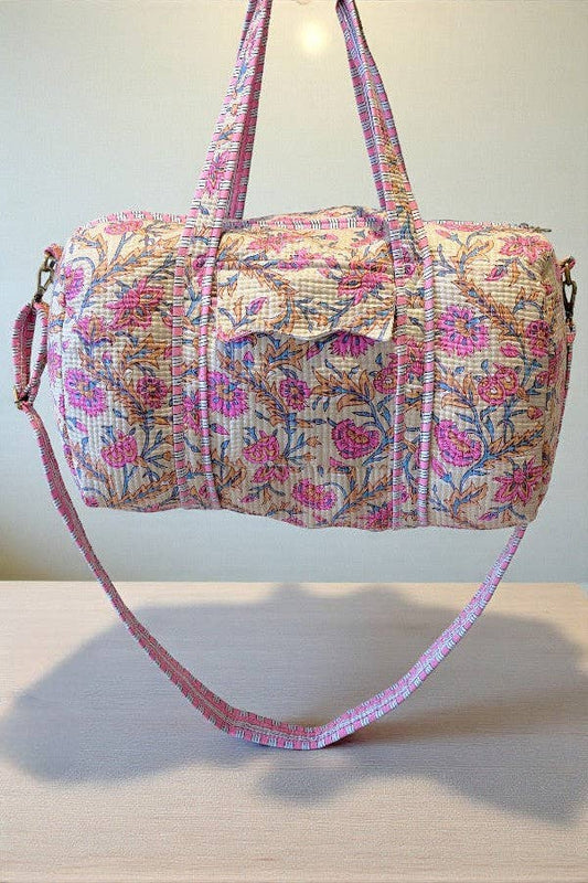 Birdie Pink Floral Duffel Bag