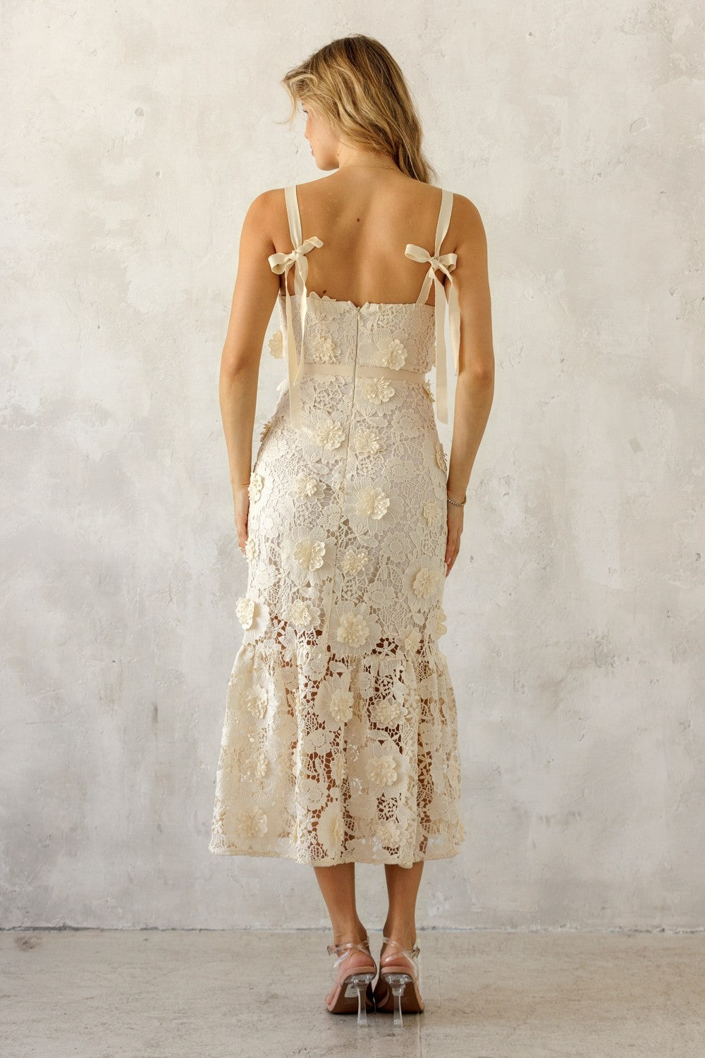 Floral Appliqué Lace Dress