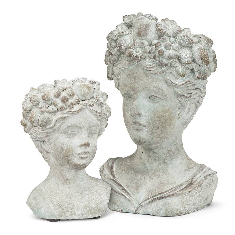 Woman w/Flower & Fruits Head Planter