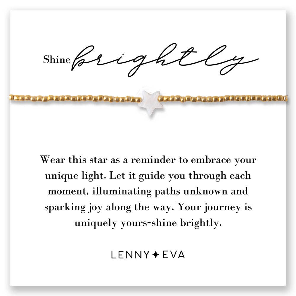 Intentions Star Adjustable Bracelet with Mother of Pearl