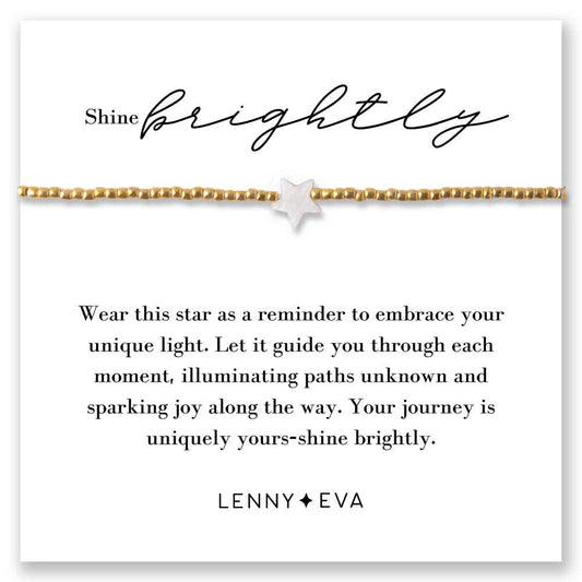 Intentions Star Adjustable Bracelet with Mother of Pearl