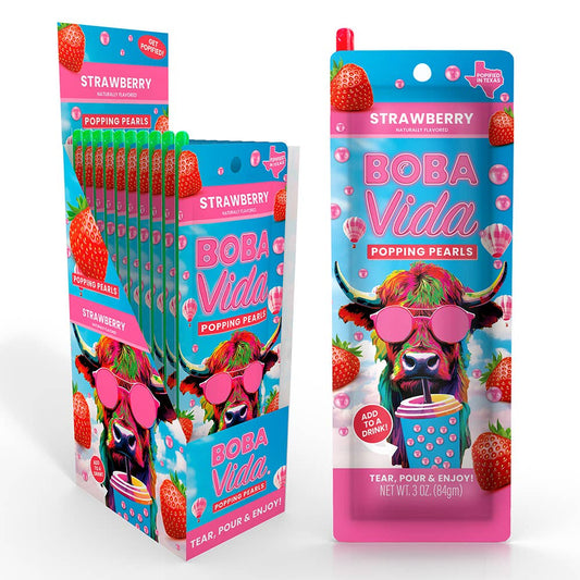 BobaVida Popping Boba -Summer Strawberry, 10ct