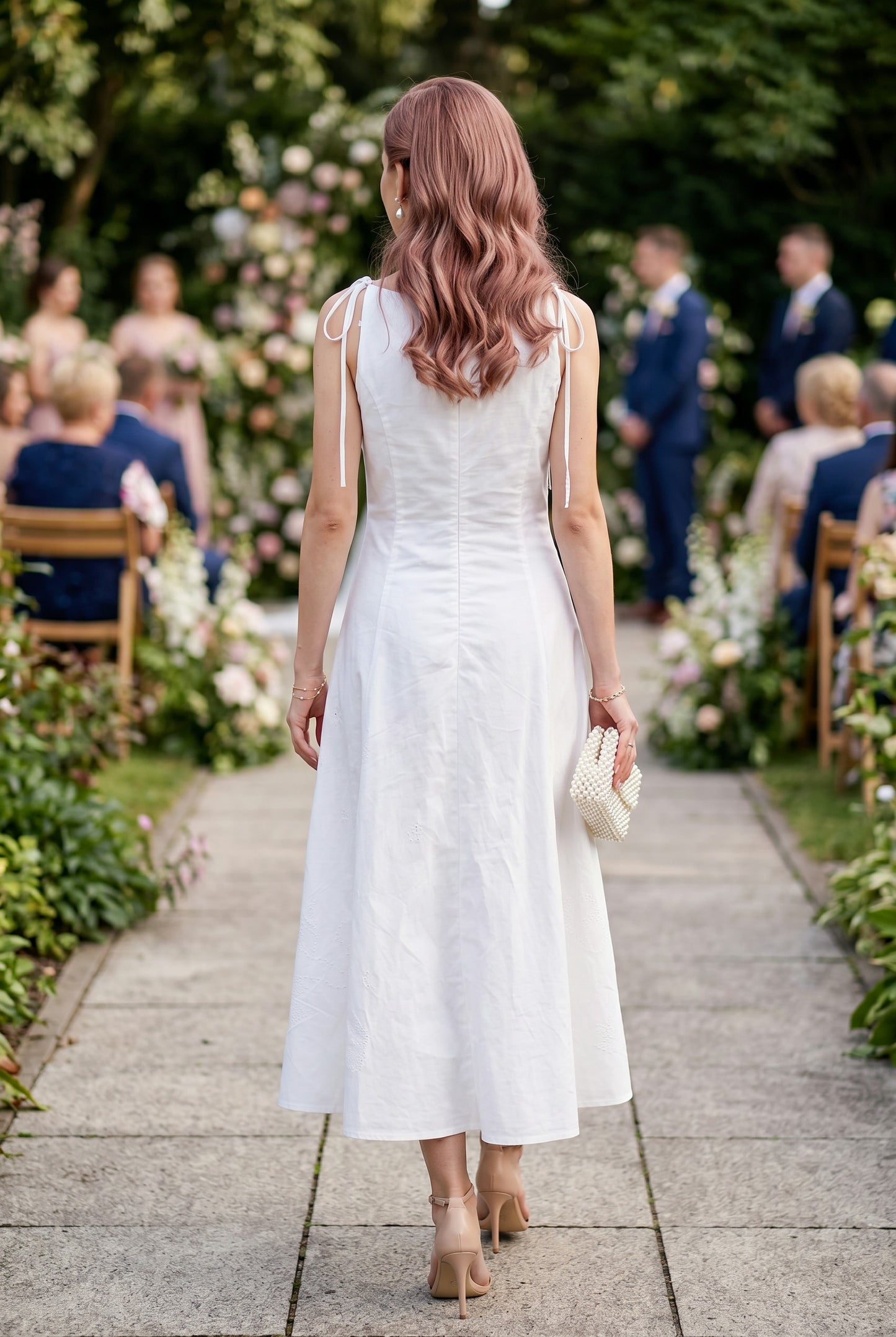 Floral Eyelet Lace Midi Dress